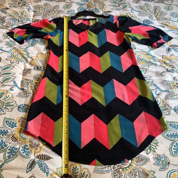 Peaches N Cream Multi Color Chevron Print Dress. - Picture 5 of 8